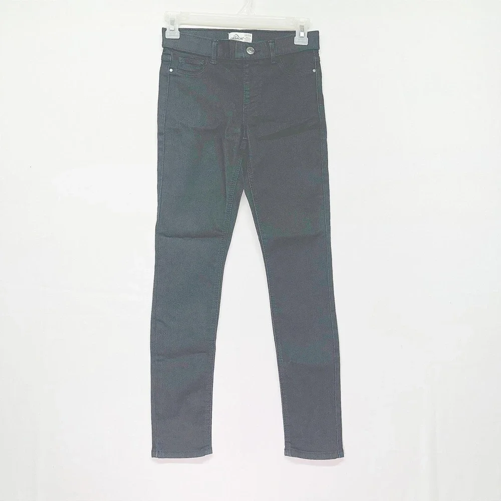 Jordache Black Straight Leg Pull‎ On Skinny Jeans Jeggings Girls Large (10-12)
